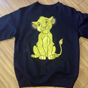 Disney Women Lion king Simba Black Crew neck Sweatshirt Adult size XS